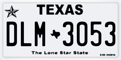 TX license plate DLM3053