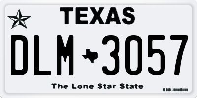 TX license plate DLM3057