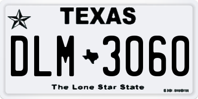 TX license plate DLM3060