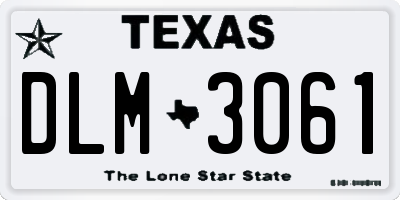 TX license plate DLM3061