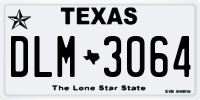 TX license plate DLM3064