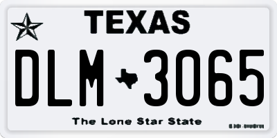 TX license plate DLM3065