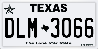 TX license plate DLM3066