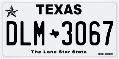 TX license plate DLM3067