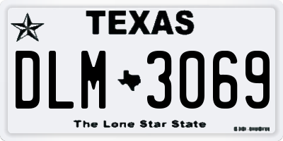 TX license plate DLM3069