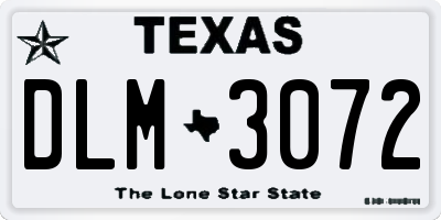 TX license plate DLM3072