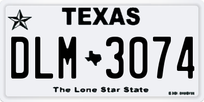 TX license plate DLM3074