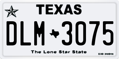 TX license plate DLM3075