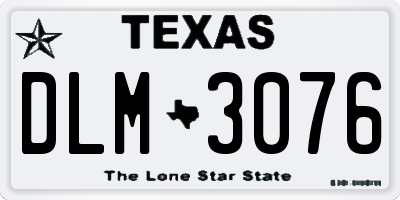 TX license plate DLM3076