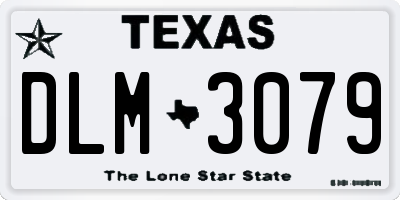 TX license plate DLM3079