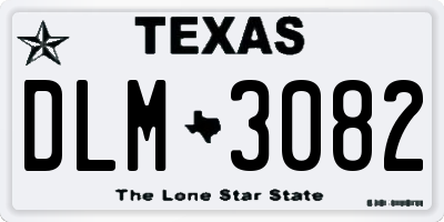 TX license plate DLM3082