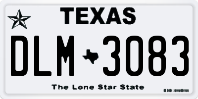 TX license plate DLM3083