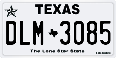 TX license plate DLM3085