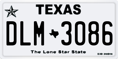 TX license plate DLM3086