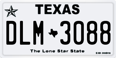 TX license plate DLM3088