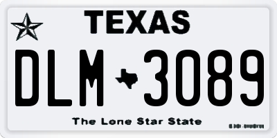 TX license plate DLM3089