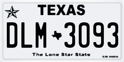 TX license plate DLM3093
