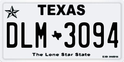 TX license plate DLM3094