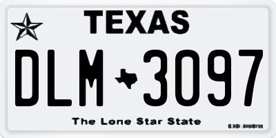 TX license plate DLM3097