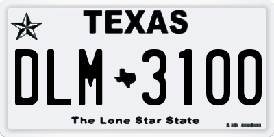 TX license plate DLM3100