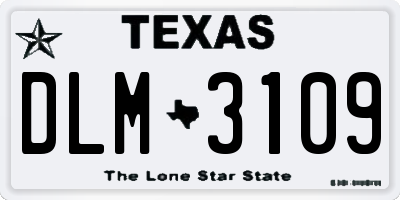 TX license plate DLM3109