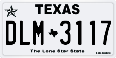 TX license plate DLM3117