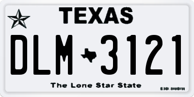 TX license plate DLM3121
