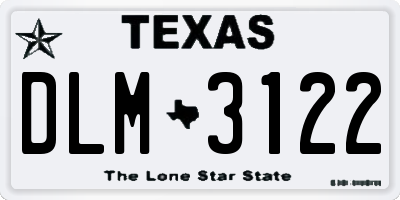 TX license plate DLM3122