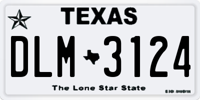 TX license plate DLM3124