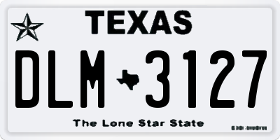 TX license plate DLM3127