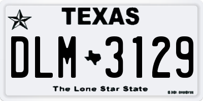TX license plate DLM3129
