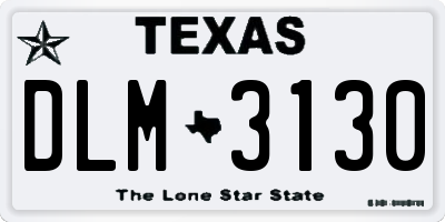TX license plate DLM3130