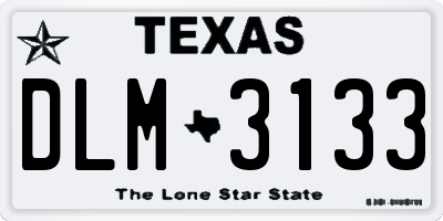 TX license plate DLM3133