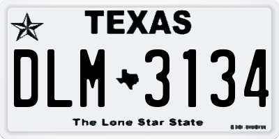TX license plate DLM3134