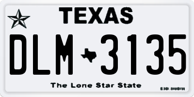 TX license plate DLM3135