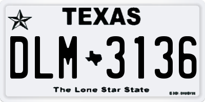 TX license plate DLM3136