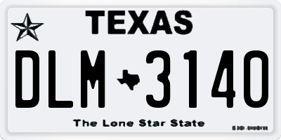 TX license plate DLM3140
