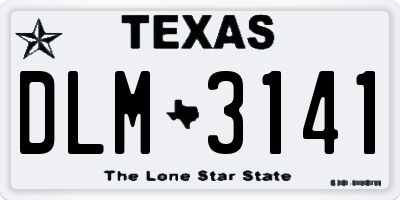 TX license plate DLM3141