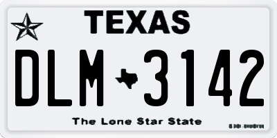 TX license plate DLM3142