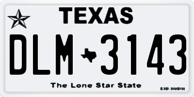 TX license plate DLM3143