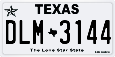TX license plate DLM3144