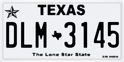 TX license plate DLM3145