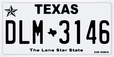 TX license plate DLM3146