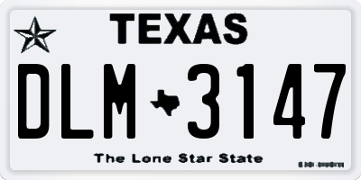TX license plate DLM3147
