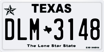 TX license plate DLM3148