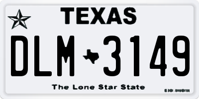 TX license plate DLM3149