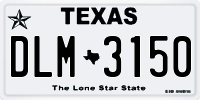 TX license plate DLM3150