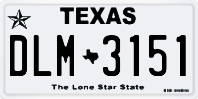 TX license plate DLM3151