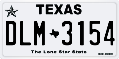 TX license plate DLM3154