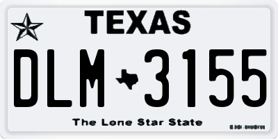 TX license plate DLM3155